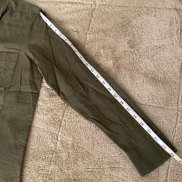 Club Monaco Womens Utility Cotton Military Button Down Shirt Olive Green Sz SP - Picture 8 of 10